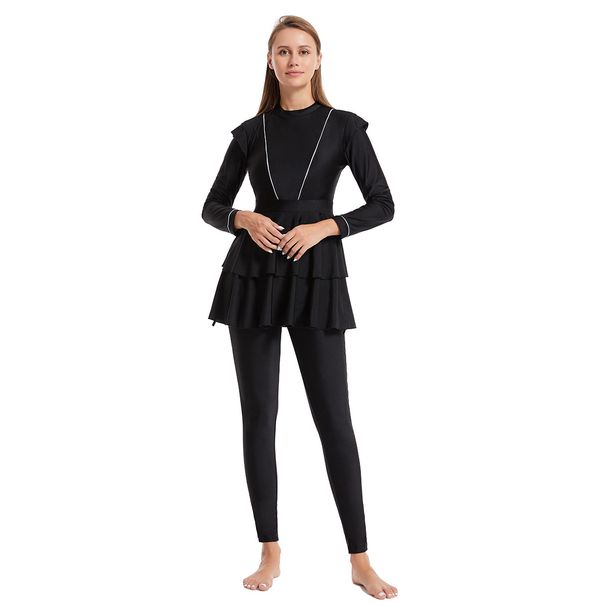 Muslim Swimwear Swimsuit Conservative Swimsuit Dress-style Sunscreen Hot Spring_desvips.com