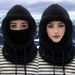 Winter Skiing Fleece-Lined Thickened Pullover With Neck Warmer Mask Women, Ear Protection, Windproof Cotton Hat For_desvips.com