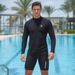 Half Zipper Long Sleeve Sun Protection Adult Swim Trunks Men's Breathable Swimsuit Diving Suit Set_desvips.com