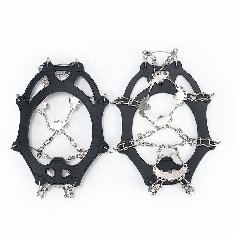 19-tooth Mountaineering Crampons, Ice And Snow Equipment, Outdoor Anti-slip Stainless Steel Welded Chains, Reinforced_desvips.com