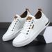 Men's Lace-Free White Versatile Sneakers, Breathable Casual Shoes, Simple Yet Stylish No Need Tie Shoelaces, Super_desvips.com