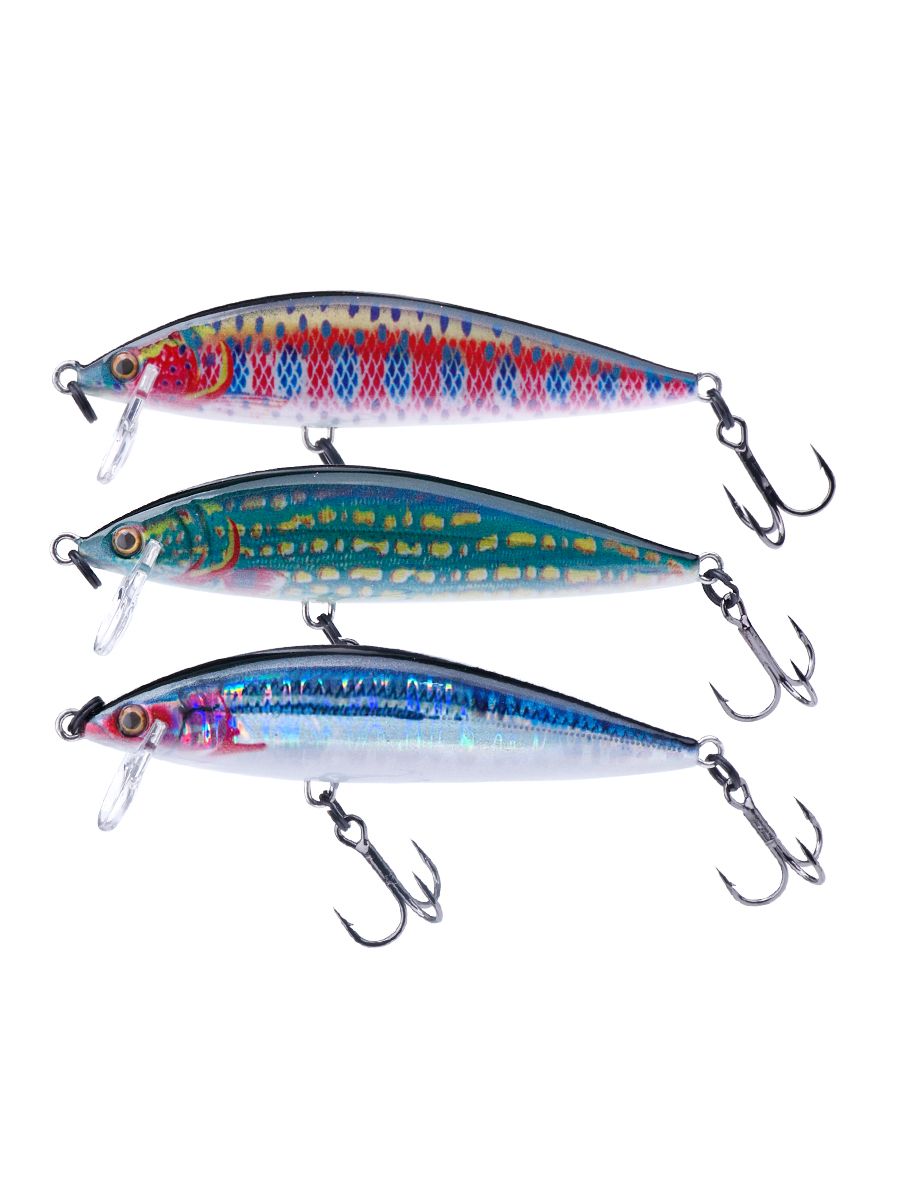 TREHOOK 3pcs Sinking Minnow Lure Set 95mm 13g Jerkbait Wobblers For Pike Bass Trout Artificial Hard Bait Fishing Tackle_desvips.com