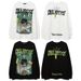 100% Cotton Trendy Brand Cracked Character Hip-Hop Cuffed Long Sleeve T-Shirt Unisex American High Street Base Shirt_desvips.com