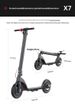 Cross-Border X7 Aluminum Alloy 2-Wheel Long Battery Life Commuter Kick Adult Folding Electric Scooter_desvips.com