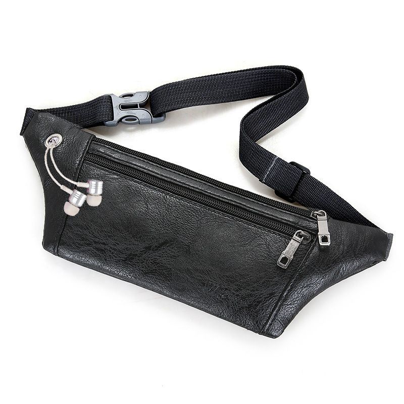 Gym Bags Men's Waist New Outdoor Leisure Sports Crossbody Chest PU Waterproof Mobile Phone Coin Purse Bag_desvips.com