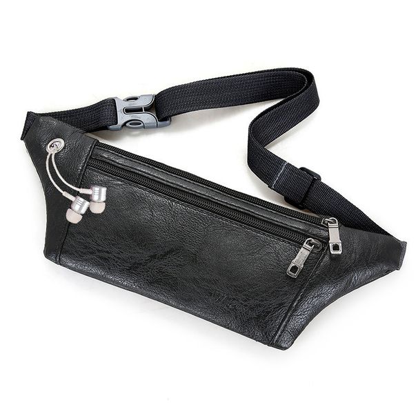 Gym Bags Men's Waist New Outdoor Leisure Sports Crossbody Chest PU Waterproof Mobile Phone Coin Purse Bag_desvips.com