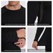 Autumn Winter Sports Top Base Layer Fleece Lined Thermal Underwear Basketball Training Wear Fitness Clothing Long Sleeve_desvips.com