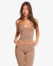 European American Light Pink Unmarked Yoga Pants Halter Neck Strap Floor Length Flare Long Fitness & Body Building Clothes For Women_desvips.com