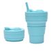 Folding Cup Outdoor Travel Convenient Straw Folding Water Cup Silicone Collapsible Cup_desvips.com