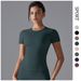 Women's Quick Drying Short Sleeve T-Shirt Yoga Wear Sports Cover up Top for Outdoor Running Training Fitness_desvips.com