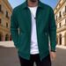 Men's Slim-fit Cardigan Solid-color Lapel Waffle Texture Zipper Pocket Casual Spring/Autumn 2025 Fashion_desvips.com