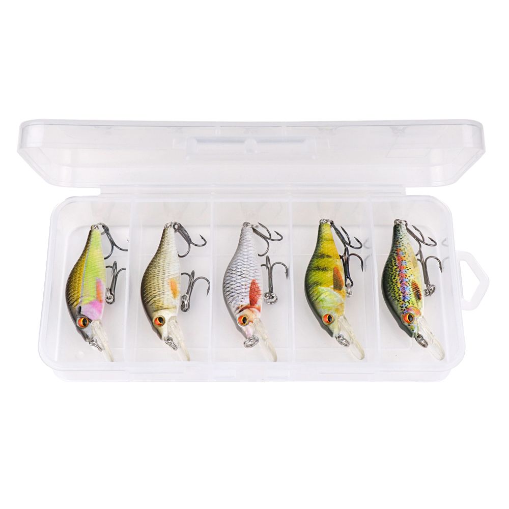 VTAVTA 5pcs 50mm 70mm 90mm Floating Black Minnow Lures Killer For Pike Wobbler Artificial Bait Crankbait With Fishing_desvips.com