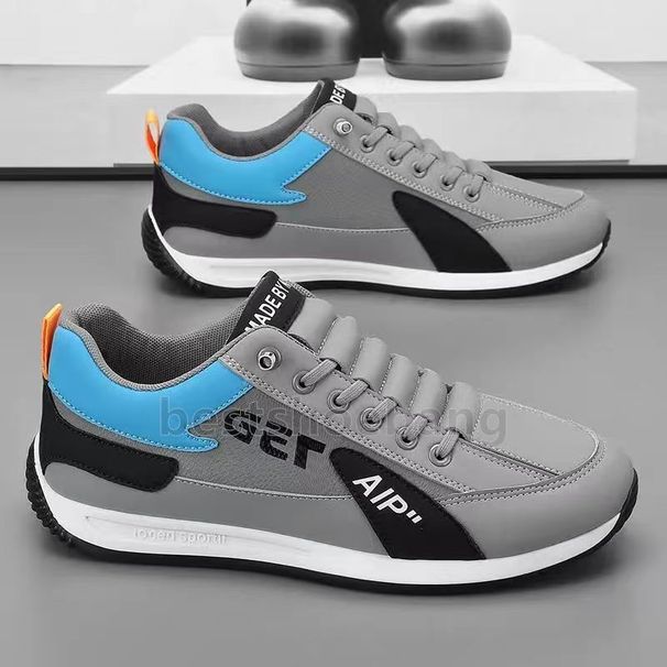 Versatile Mens Trainers Work Leisure Running Shoes Classic Black White Grey Colorway Durable Anti-slip Sole Low Top_desvips.com
