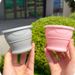 Small, Colorful, Durable, Portable Silicone Folding Cup With Handle Design, A Great Helper For Outdoor Travel_desvips.com