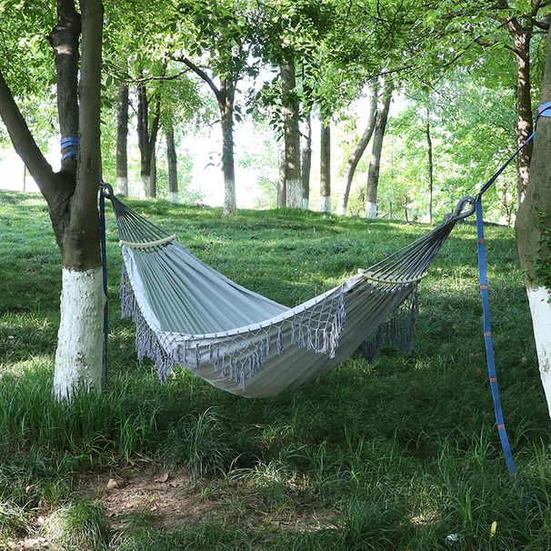 Tassel Hammock, Outdoor Folding Camping, Woven Canvas Swing, Bent Rod, Portable Hanging Chair For Two People_desvips.com
