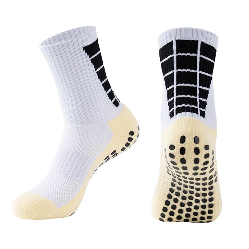 Adult Terry Cloth Sports Socks Men's And Women's Mid Calf Soccer Socks With Adhesive Lining For Sweat Absorption_desvips.com
