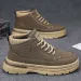 Men Fashion Thick Sole Short Boots Simple Style Versatile Triple Quality Black Brown Light Hot Tan Free Shipping_desvips.com