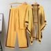 Women's Clothing new slim and fashionable long sleeved sweater + shawl + casual wide leg pants three piece suit_desvips.com