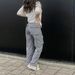 Women's Streetwear Hip Hop Low Rise Cargo Pants - Fashionable Cotton Workwear Straight Leg Trousers For Casual Wear_desvips.com