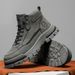 Men's Workwear High-Top Boots | Non-Slip Lace-Up Outdoor Sneakers_desvips.com