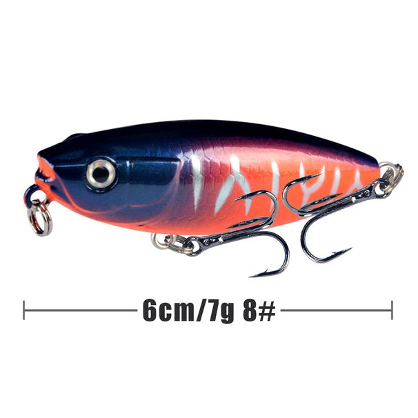 1pcs 6cm 7g Floating Pencil Zig-Zag Lure Fishing Artificial Wobbler Plastic Hard Bait Surface Lure Carp Tackle Fishing Lure Set_desvips.com