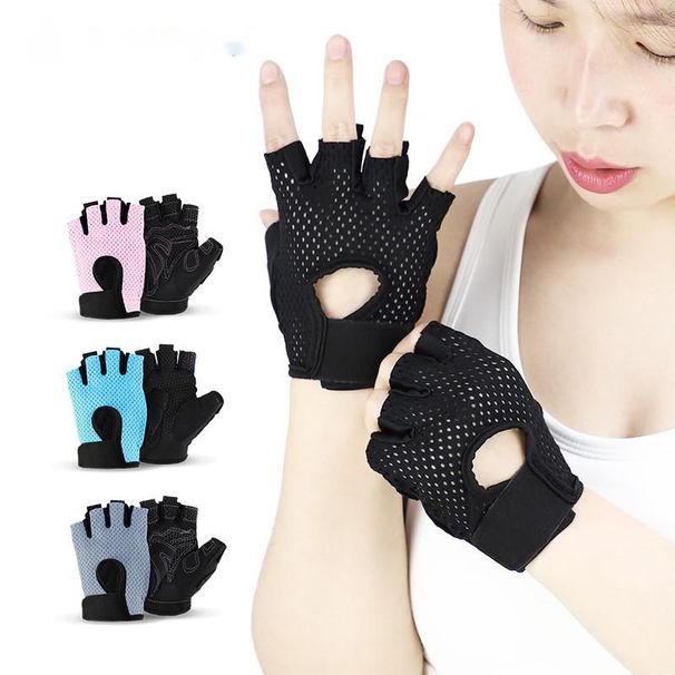 Wear-resistant Fitness Silicone Non-slip Breathable Colorful Half-finger Weightlifting Sports Cycling Gloves_desvips.com