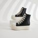 RenMou 2024 Thick Soled New Wind Board Candy Color Large Women's Lace Up Student High Top Shoes For Women Exclusive Supply_desvips.com