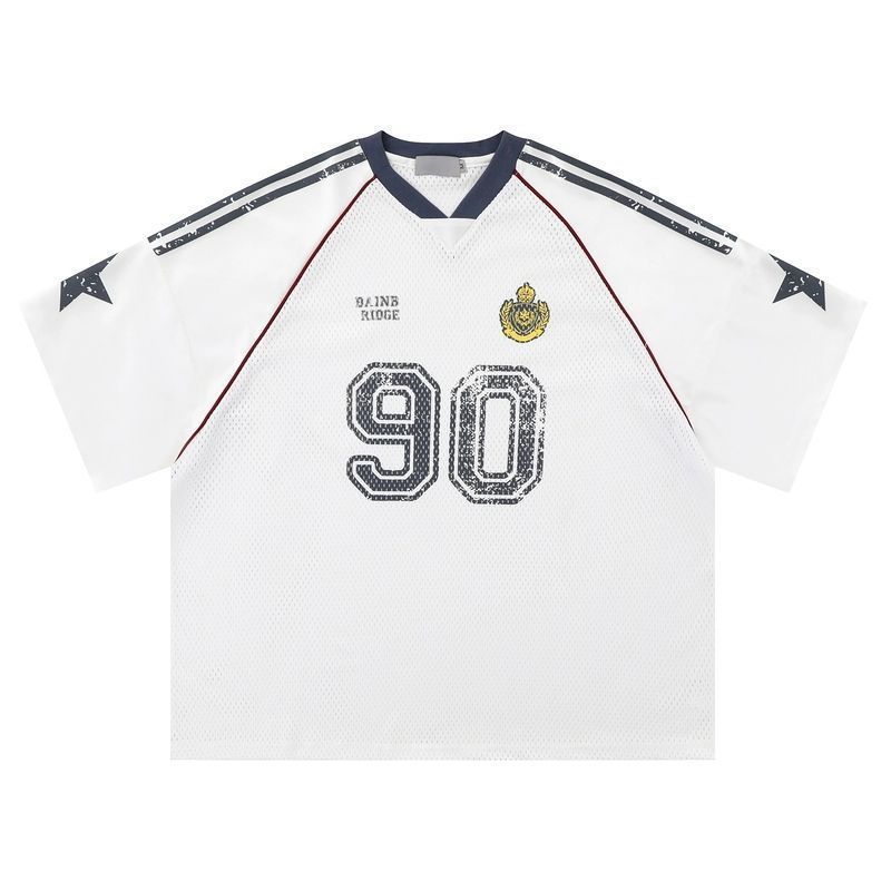 American Street T-shirt For Men And Women 2024 Summer Football Jersey Short Sleeved Oversized Loose Casual Top_desvips.com