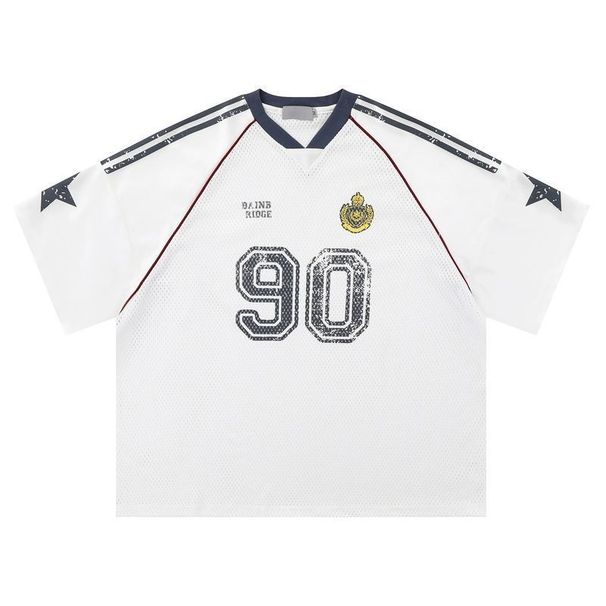 American Street T-shirt For Men And Women 2024 Summer Football Jersey Short Sleeved Oversized Loose Casual Top_desvips.com
