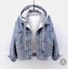 Women's Clothing Velvet Thickened Cotton Cotton Coat Removable Hooded Warm Lambswool Cotton Coat Short Style_desvips.com