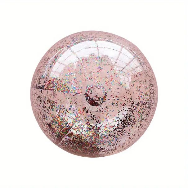 Glitter Inflatable Beach Ball Transparent PVC Water Play Toy For Kids With Sparkling Shimmer Outdoor Pool Sand Games_desvips.com