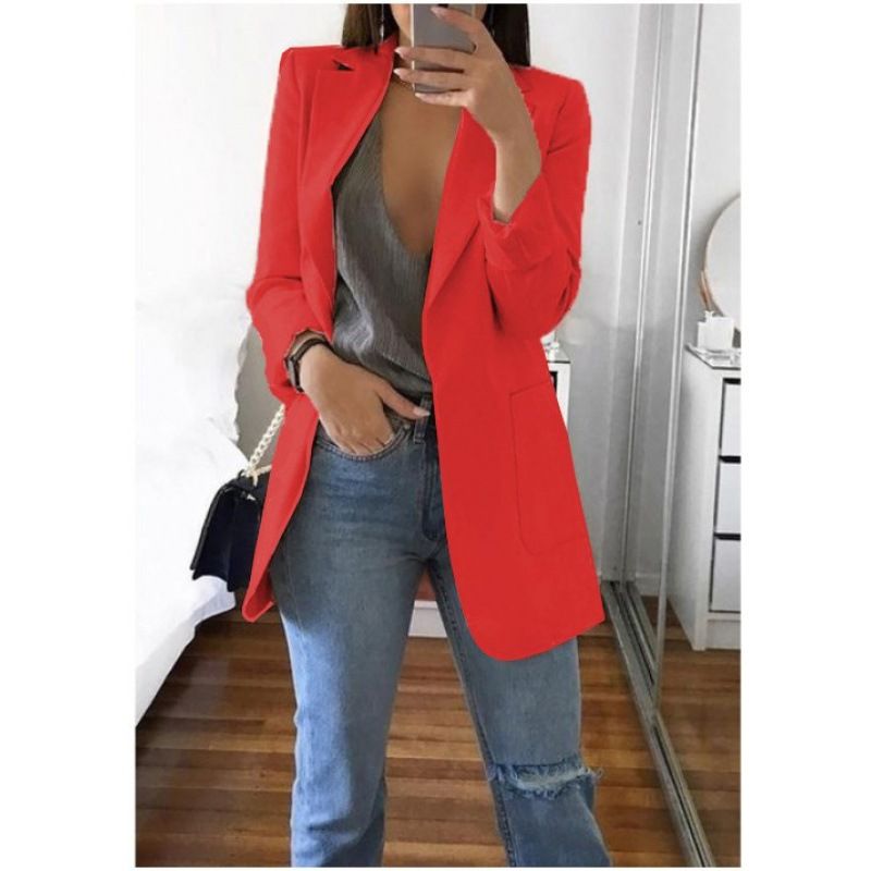 Women's Clothing Fashion Lapel Slim Cardigan Temperament Suit Jacket Women_desvips.com