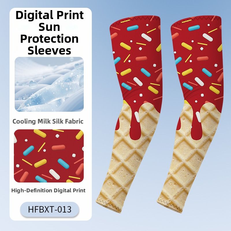 Ice Silk Sun Protection Arm Sleeves For Men And Women UV Protection Waffle Print Non-Slip Cross Border Sports Outdoor Accessory_desvips.com