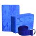Gradient Blue Three-Piece High-Density Brick Stretching Strap Yoga Rope Beginner Aid Tool Set_desvips.com