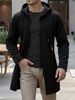 Spring Autumn Men's Hooded Longs Solid Kintting Cardigan Outwear Casual Male Coats Zipper Warm Streetwear Hoodies_desvips.com