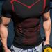 Men's Quick-Dry Workout T-Shirt, Slim Fit Breathable Gym Shirts With Graphic Print, Stretch Active Training Tee_desvips.com