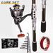 Carbon Fiber Lure Sea Telescopic Rod Spinning Reel Travel Saltwater Freshwater Fishing Set_desvips.com