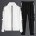 Men's Clothing sports suit men's spring and autumn sweatshirt outdoor running leisure two piece suit loose trend plus size jacket_desvips.com