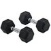 Ensemble D'haltères Courtes Hexagonaux Total 16 Kg - Entraînement Musculaire & Haltérophilie - Métal Caoutchouc Noir_desvips.com