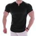 Muscle Fitness Dog Solid Color Cotton Short Sleeve Men's Round Neck Running Casual Basketball Loose Slim Fit T-Shirt_desvips.com