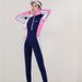 Korean Sun Protection Diving Women One-Piece Long Sleeve Full Body Conservative Swimsuit Summer Surfing Snorkeling_desvips.com