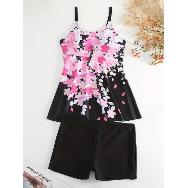 Women's Sexy Bikini Set - High Waisted Skirted Two-Piece With Backless Design & Floral Print (Adjustable Straps Tummy Control)_desvips.com