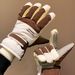 Touch Screen Skiing Gloves For Women In Winter, With Five Fingers And Thick Velvet To Keep Warm, Waterproof, Windproof, Cycling, And Electric Bikes_desvips.com