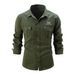 2025 Men's Spring And Autumn New European Size Washed Stretch Cotton Casual Fashion Long Sleeve Shirt_desvips.com