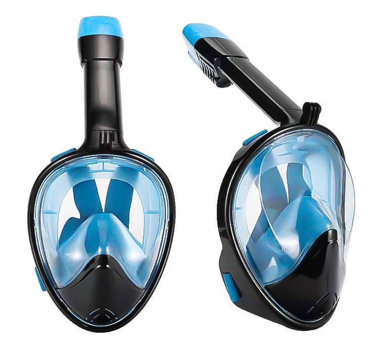 New silicone full dry anti-fog breathing tube adult full face big frame snorkeling mask diving goggles_desvips.com