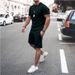 Men's short-sleeved shorts two-piece sports and leisure suit_desvips.com