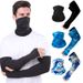 Cycling Face Mask Cycling Ice Silk Sleeves Sun Protection Neck Scarf Sun Shading Sweat Absorption Sports Sleeves Arm Guard Neck Protection Suit_desvips.com