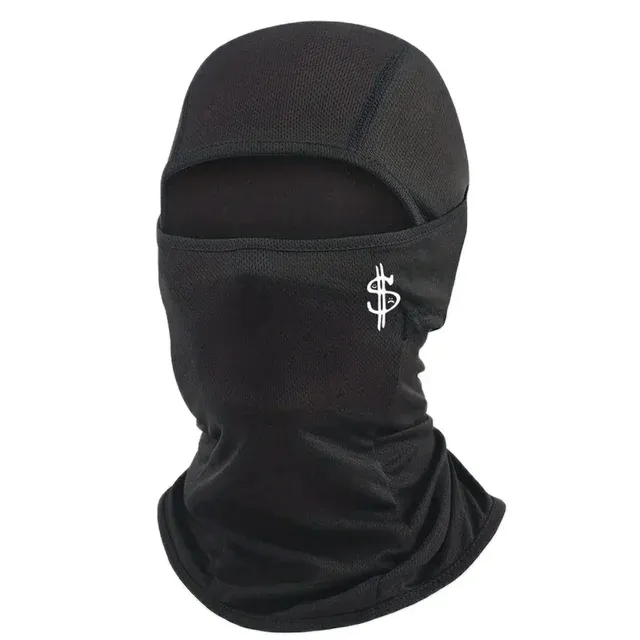 Black Breathable Balaclava Letter Print Motorcycle Face Mask_desvips.com
