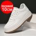 Men's Height Increasing Elevator Lace-up Sporty White Sneakers 8/10cm Taller Size Plus Invisible Elevate Shoes_desvips.com