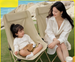 Portable Metal Single Folding Outdoor Camping Lounge Nap Foldable Moon Chair Rest Bed_desvips.com